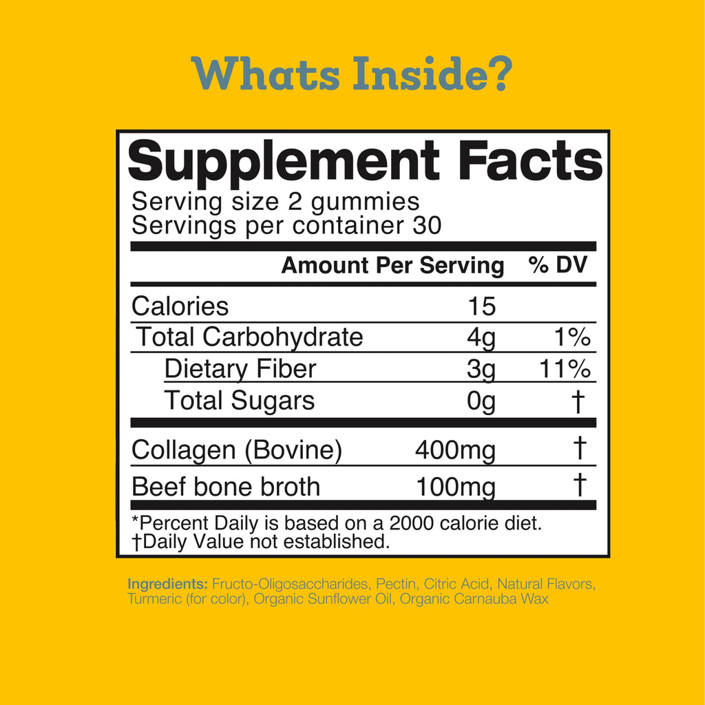 Dr. Kellyann Collagen + Bone Broth Gummies, Lemon | Gut, Skin, Joint & Hair Support | Grass-Fed Beef | Non-GMO, Dairy-Free, Soy-Free | 60 Gummies - FENGGESTORE20