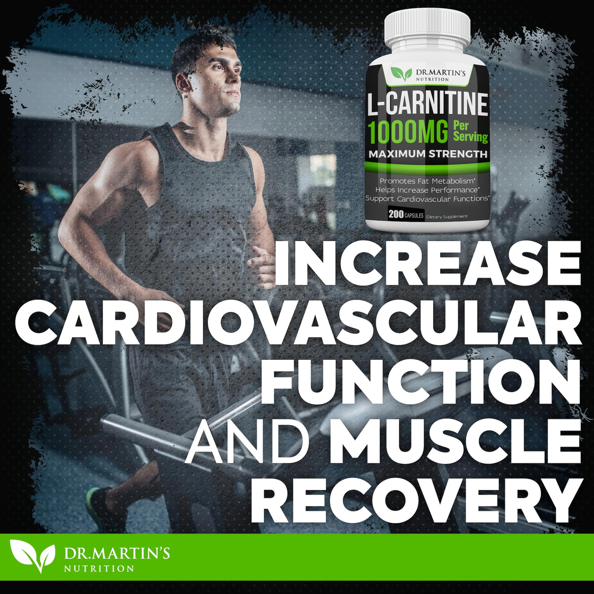 DR. MARTIN'S NUTRITION Extra Strength L-Carnitine - 200 Capsules - 1000mg Per Serving - Boost Your Metabolism and Increase Performance - FENGGESTORE20