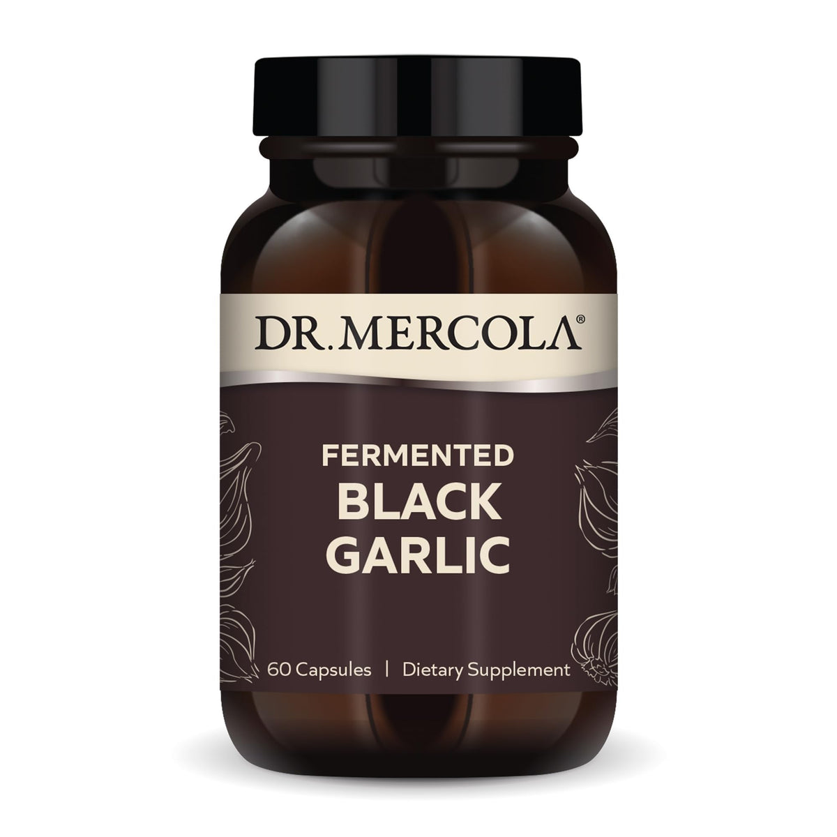 Dr. Mercola Fermented Black Garlic - Antioxidant Supplement - for Immune, Cellular & Heart Health Support - Includes S-Allyl-Cysteine - Non-GMO - FENGGESTORE20