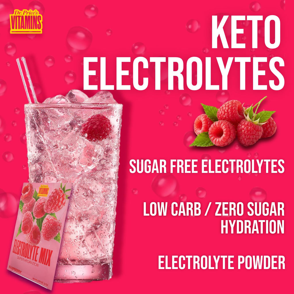 Dr. Price’s Electrolytes Hydration Powder Packets – Raspberry, 30 Packs | Sugar Free Electrolyte Drink Mix, 72+ Trace Minerals, Manganese | Keto Electrolytes, - FENGGESTORE20