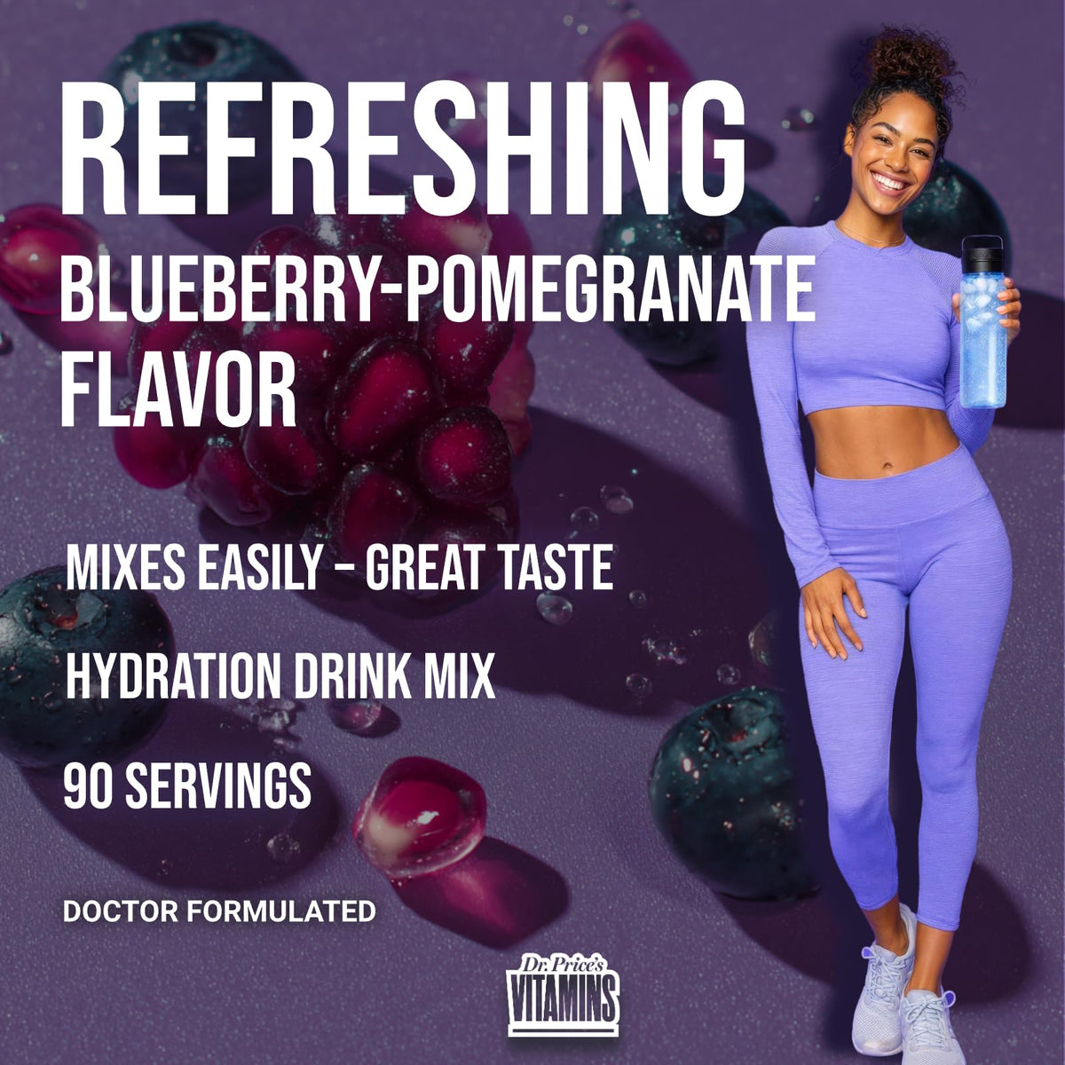 Dr. Price’s Electrolytes Powder Bulk – Blueberry Pomegranate, 90 Servings | Sugar Free Hydration Drink Mix with 72+ Trace Minerals, Manganese | Keto Electrolytes - FENGGESTORE20