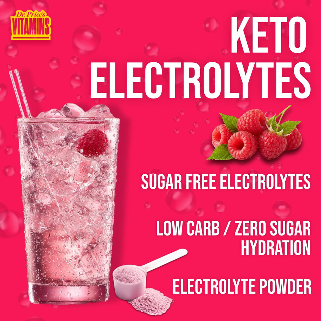 Dr. Price’s Electrolytes Powder Bulk – Raspberry, 90 Servings | Sugar Free Hydration Drink Mix with 72+ Trace Minerals, Manganese | Keto Electrolytes - FENGGESTORE20