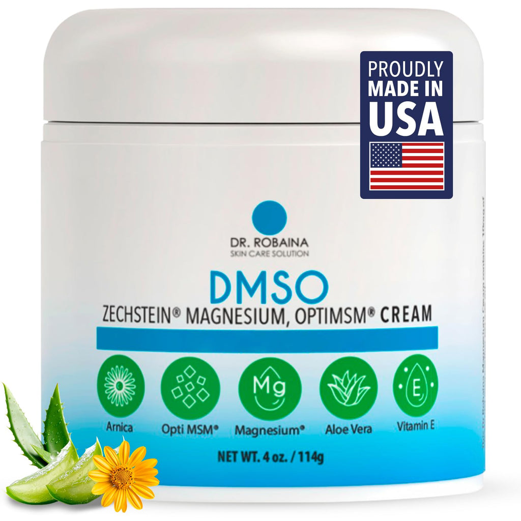 Dr. Robaina DMSO Cream - 99.9% Pure DMSO Grade | Formula with Zechstein Magnesium, Arnica, Aloe Vera, Vitamin E - 4 oz - FENGGESTORE20