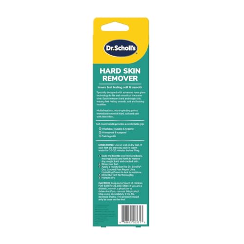 Dr. Scholl's Hard Skin Remover Nano Glass Foot File - Foot Callus Remover, Durable Foot Scrubber - FENGGESTORE20