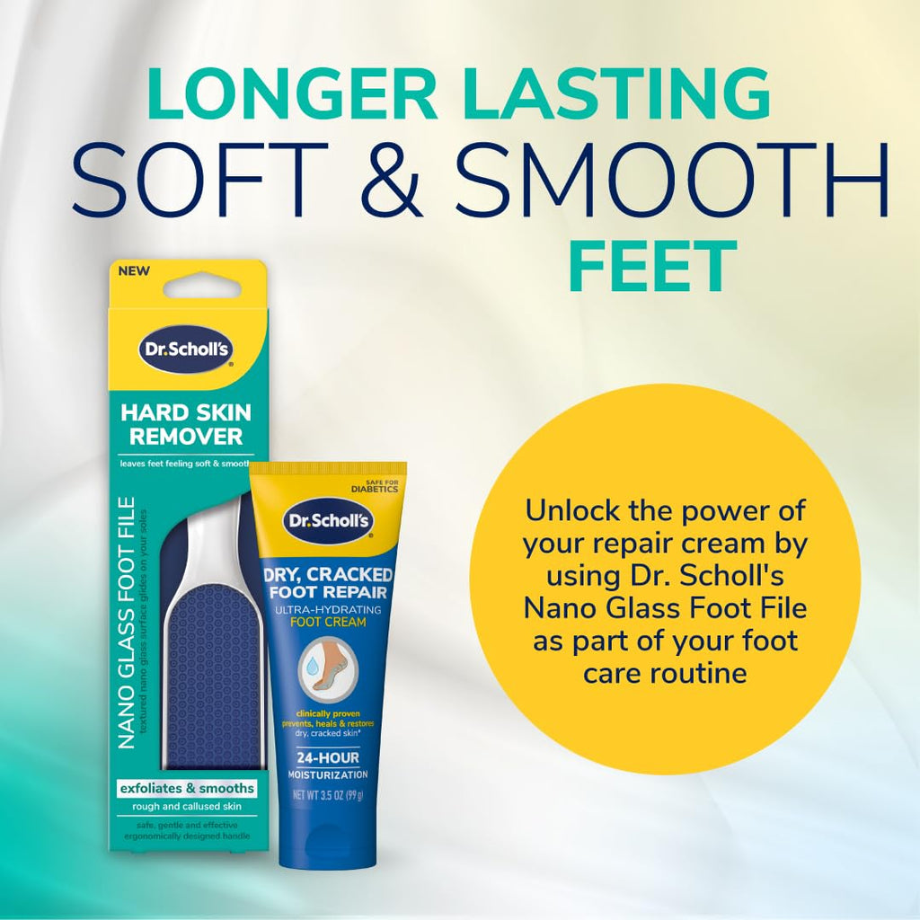 Dr. Scholl's Hard Skin Remover Nano Glass Foot File - Foot Callus Remover, Durable Foot Scrubber - FENGGESTORE20