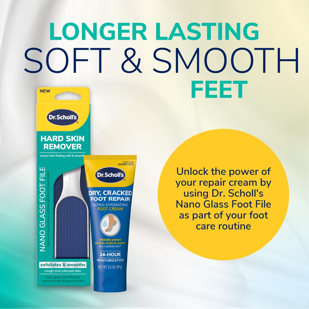 Dr. Scholl's Hard Skin Remover Nano Glass Foot File - Foot Callus Remover, Durable Foot Scrubber - FENGGESTORE20