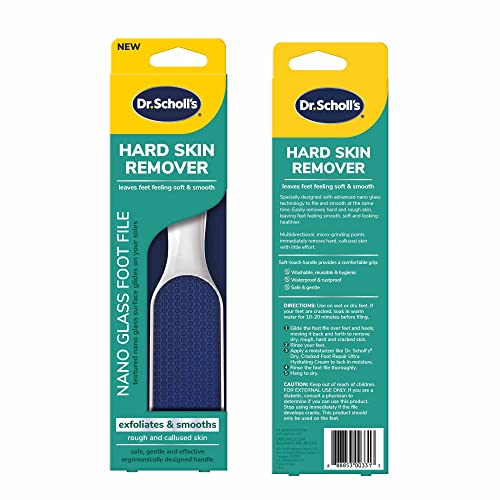 Dr. Scholl's Hard Skin Remover Nano Glass Foot File - Foot Callus Remover, Durable Foot Scrubber - FENGGESTORE20