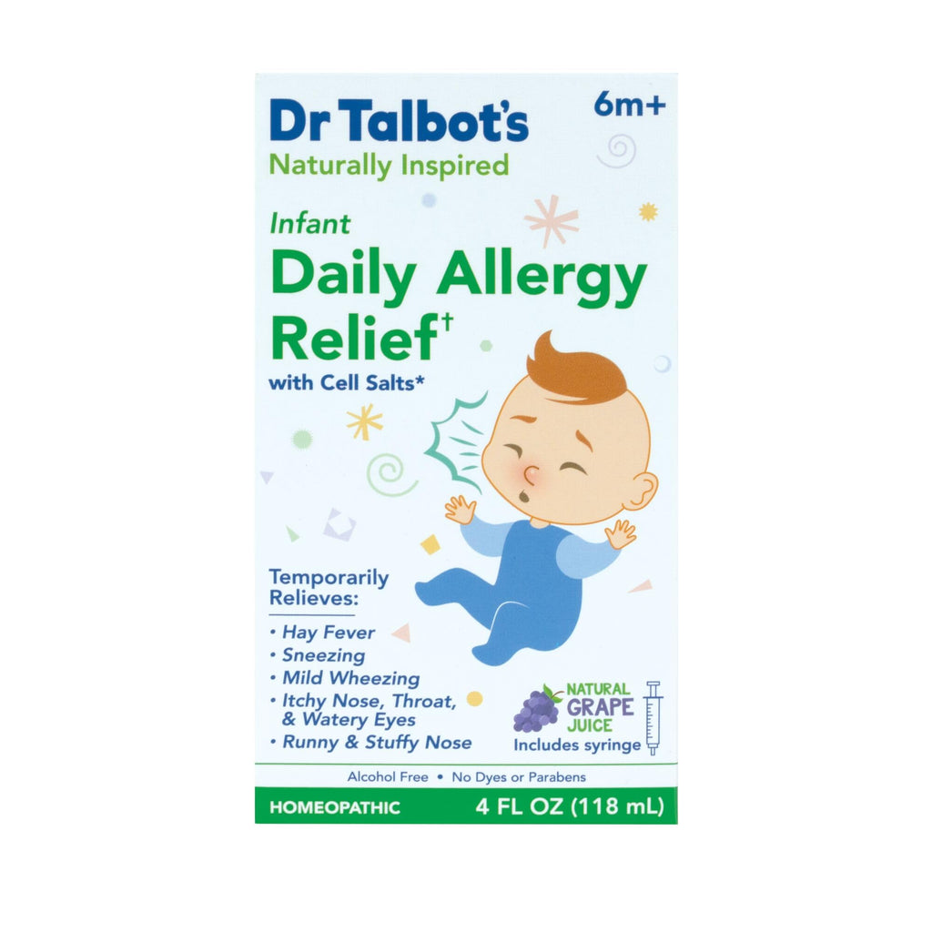 Dr. Talbot's Infant Daily Allergy Relief Liquid Medicine, Naturally Inspired for Babies, Includes Syringe, Grape Juice Flavor, Purple, 4 Fl Oz - FENGGESTORE20