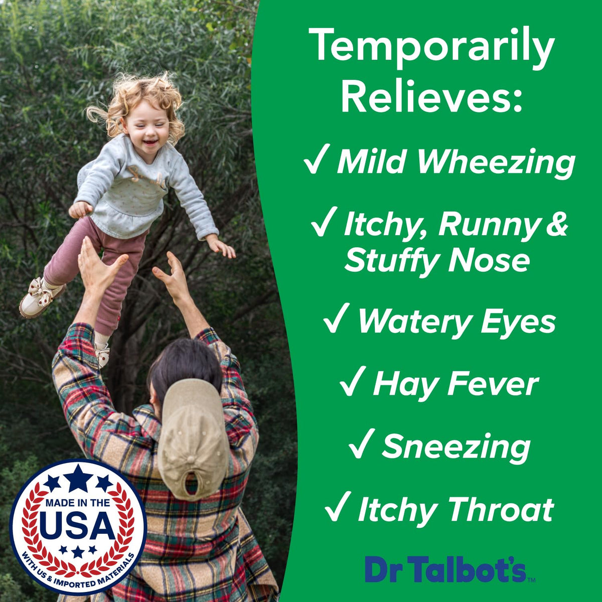 Dr. Talbot's Infant Daily Allergy Relief Liquid Medicine, Naturally Inspired for Babies, Includes Syringe, Grape Juice Flavor, Purple, 4 Fl Oz - FENGGESTORE20