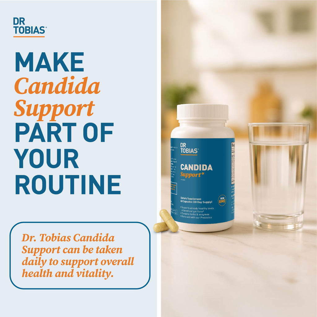 Dr. Tobias Candida Support, Gut Flora Balance Complex with Oregano, Caprylic Acid, Enzymes & Probiotics, Support Intestinal Detox Cleanse & Gut Healt - FENGGESTORE20