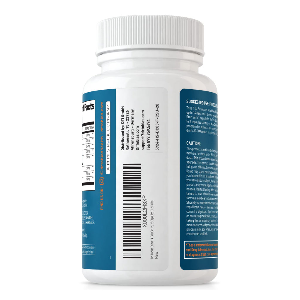 Dr. Tobias Colon Cleanse - Constipation Relief & Gut Health Support for Women & Men | 14 Day Colon Cleanser for a Gentle Colon Detox - FENGGESTORE20