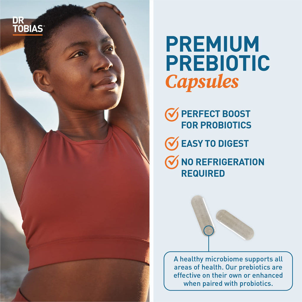 Dr. Tobias Prebiotics, Supports Digestion & Gut Health, Feed Good Probiotic Bacteria, Boost Gut Immune Function, Vegan & Non-GMO Gut Health Supplements for Men and Women - FENGGESTORE20
