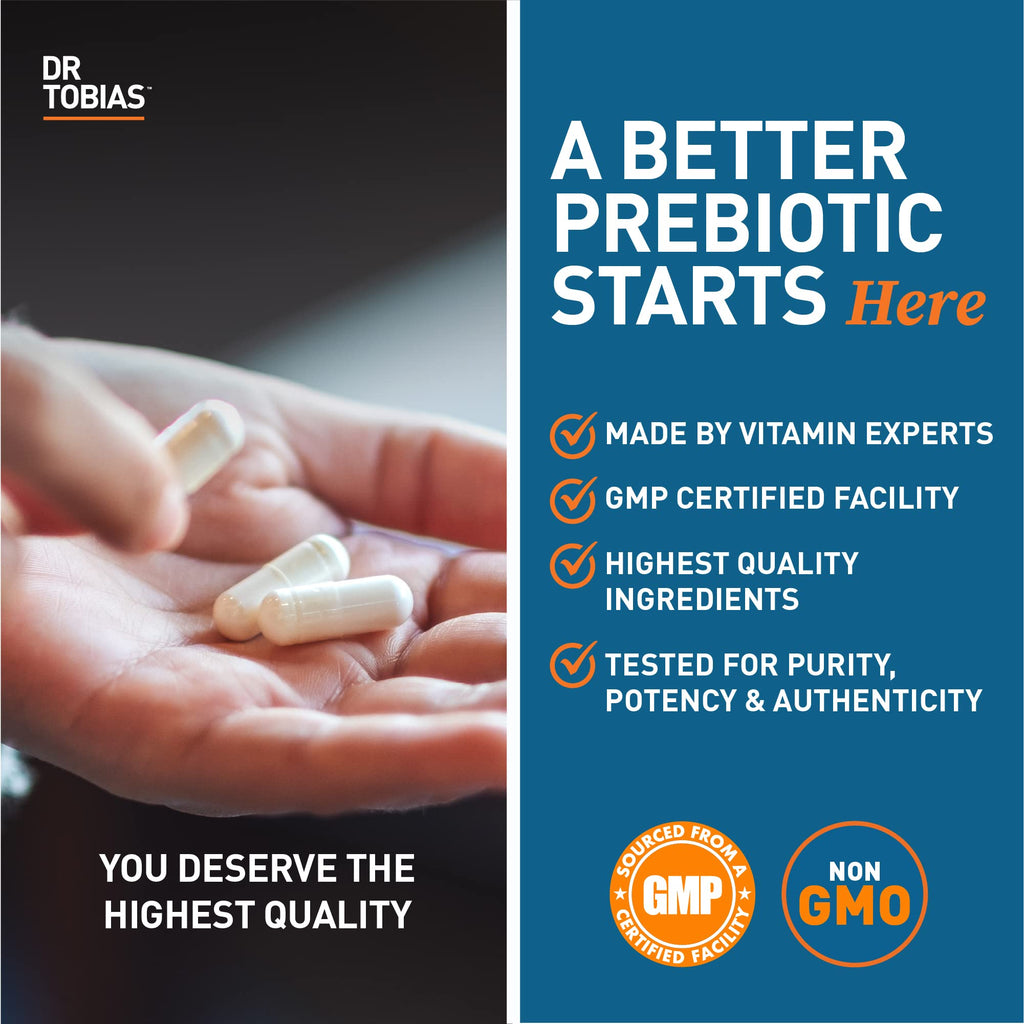 Dr. Tobias Prebiotics, Supports Digestion & Gut Health, Feed Good Probiotic Bacteria, Boost Gut Immune Function, Vegan & Non-GMO Gut Health Supplements for Men and Women - FENGGESTORE20