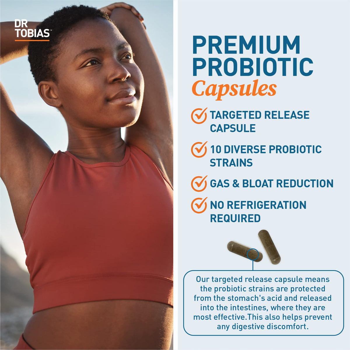 Dr. Tobias Probiotics 30 Billion, 10 Strains, 30 Billion CFU's, Targeted Release Probiotics for Women & Men, Supports Digestive Health, Shelf-Stable, - FENGGESTORE20