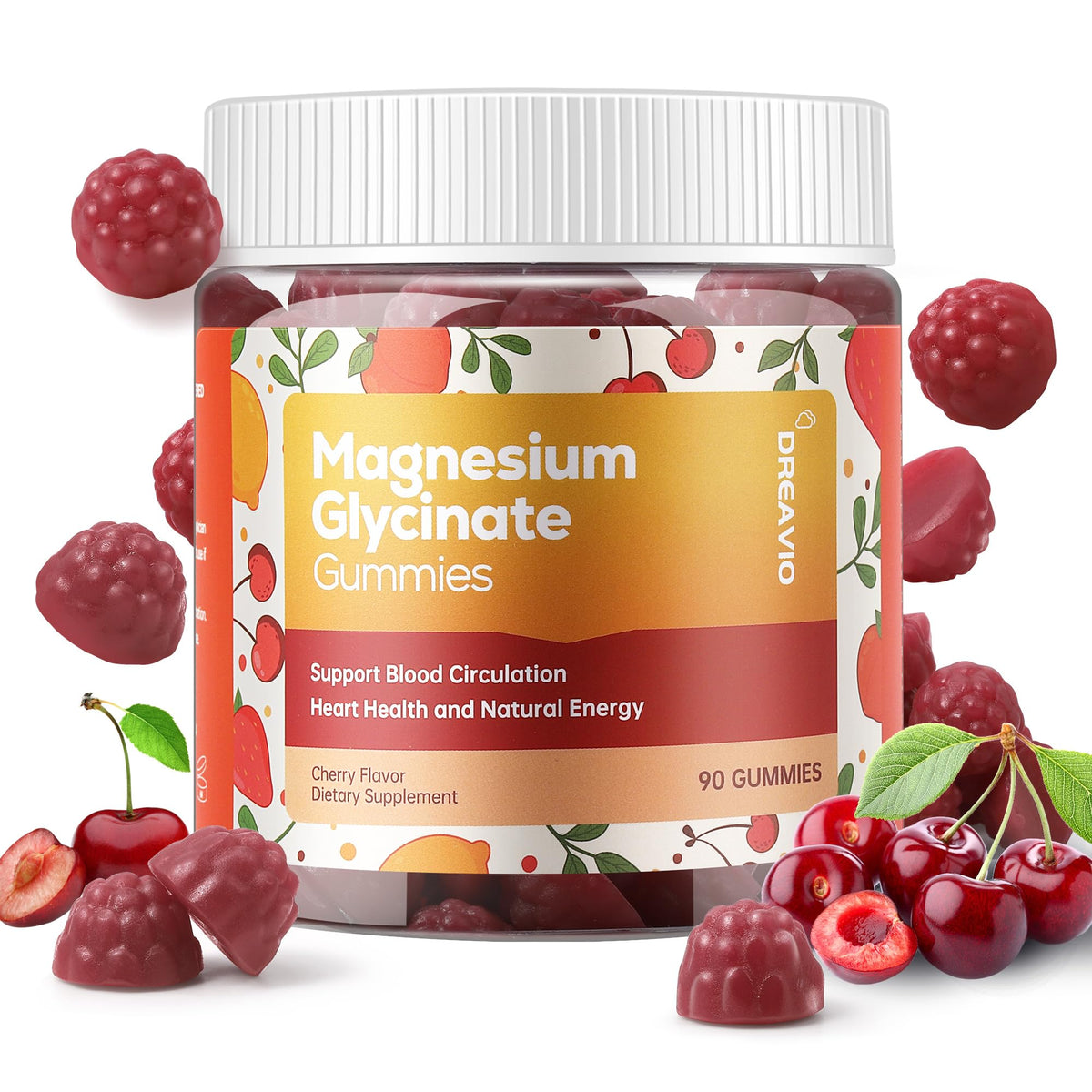 DREAVIO 90 Count Magnesium Glycinate Gummies w/Ashwagandha Supplement - Sugar Free Zinc Magnesium Glycinate - FENGGESTORE20