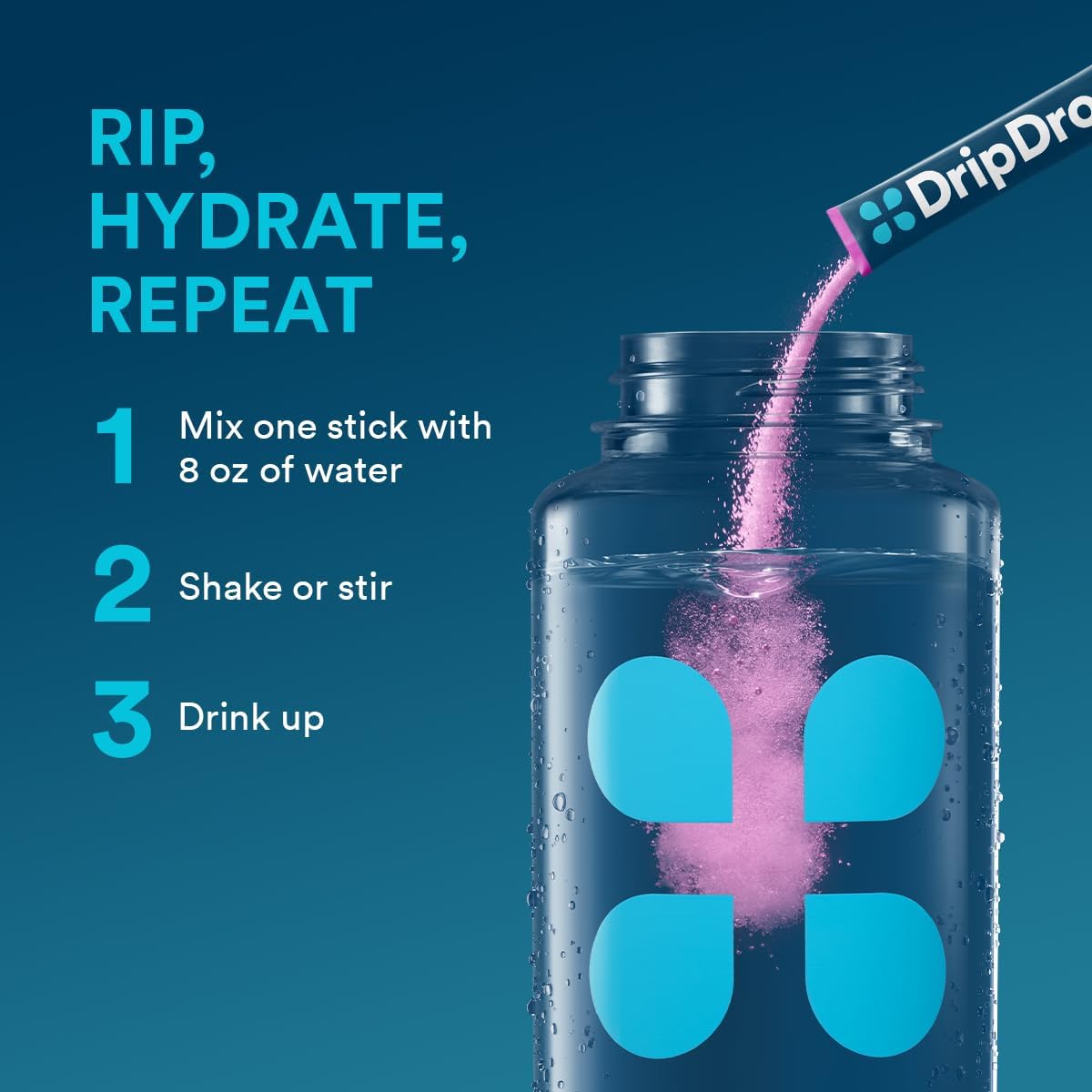 DripDrop Hydration Packets - Bold Variety Pack - Single Serve Electrolytes Powder Drink Mix - Watermelon, Berry, Lemon, Orange - FENGGESTORE20