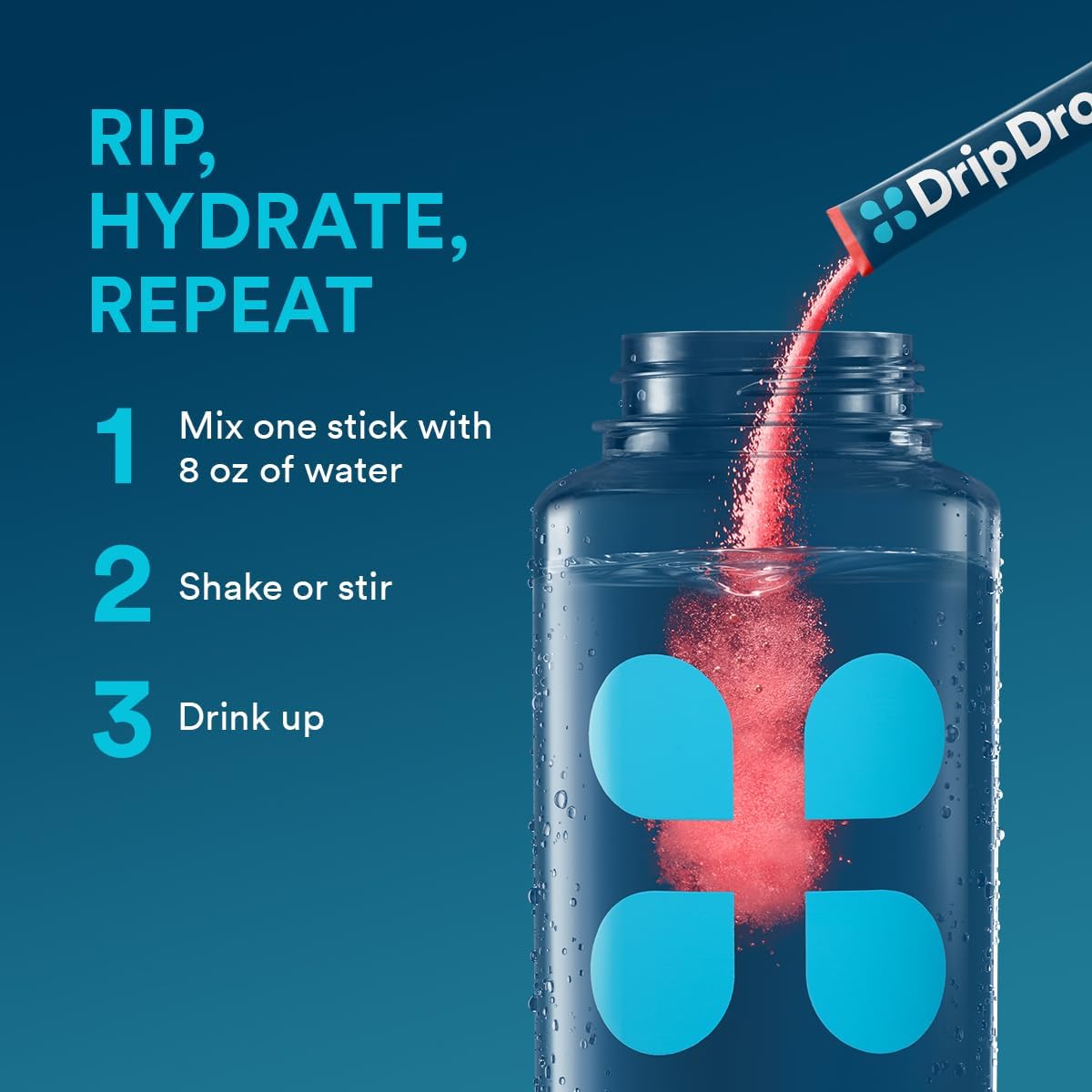 DripDrop Hydration Packets - Juicy Variety Pack - Single Serve Electrolytes Powder Drink Mix - Grape, Fruit Punch, Strawberry Lemonade, Cherry - FENGGESTORE20