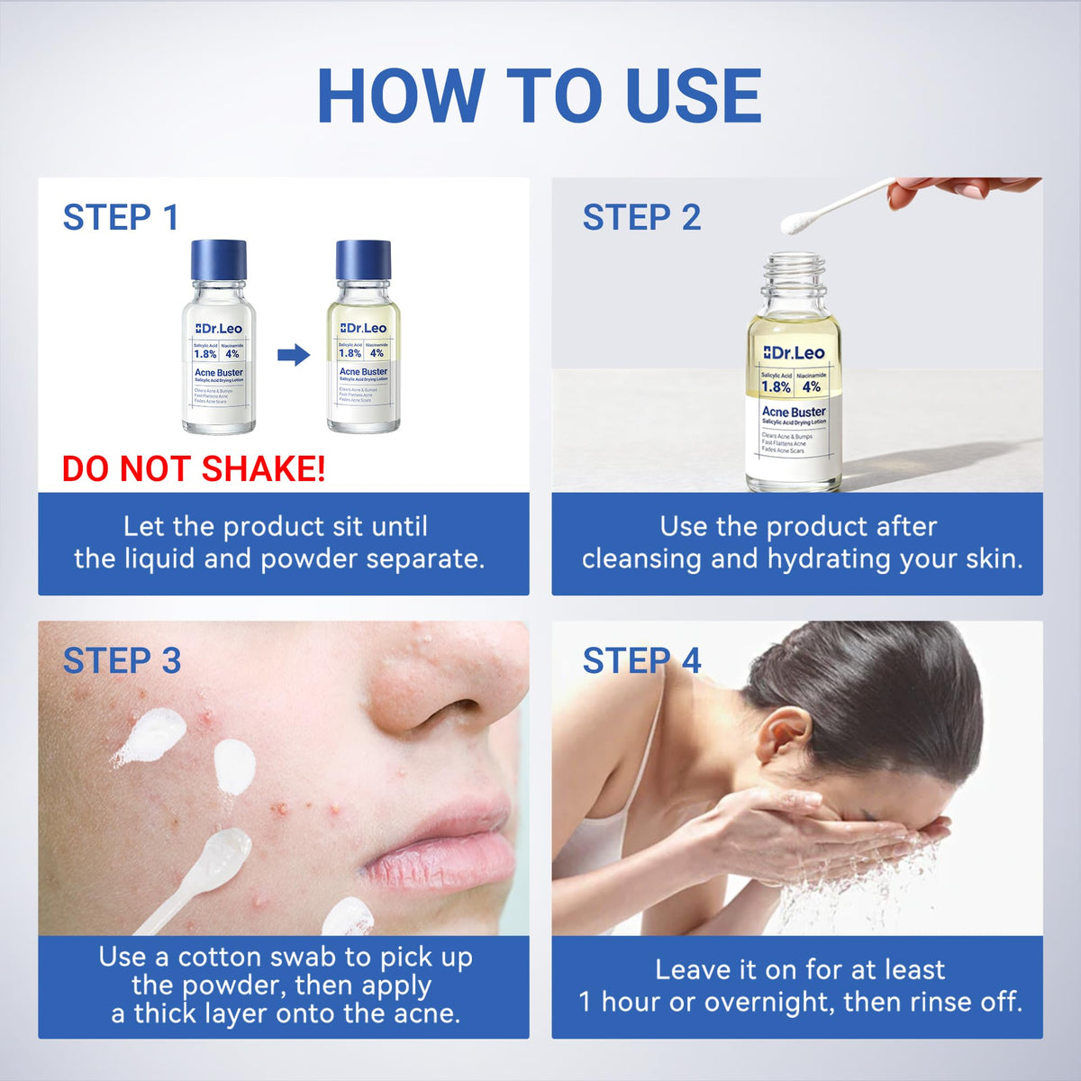 Dr.Leo 1.8% Salicylic Acid Spot Serum, Acne Treatment for Acne-Prone Sensitive Skin | Niacinamide, Fast Pimple Relief, Fades Acne Marks - FENGGESTORE20