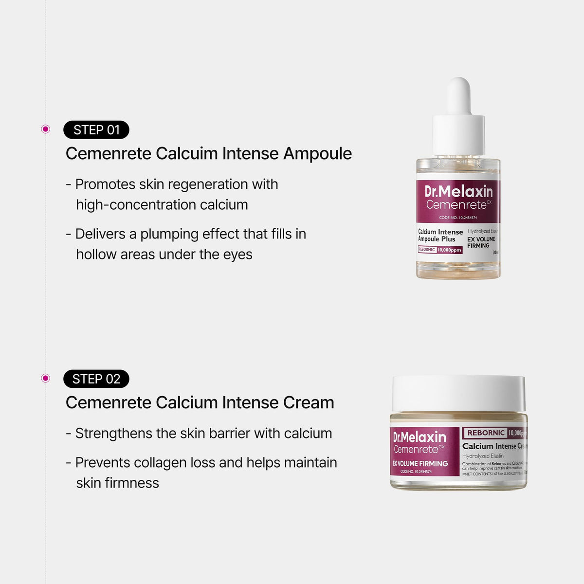 Dr.Melaxin Calcium Intense Firming Cream 50ml (1.69 fl oz) – Rebornic 10,000ppm, Niacinamide & Hydrolyzed Elastin - FENGGESTORE20
