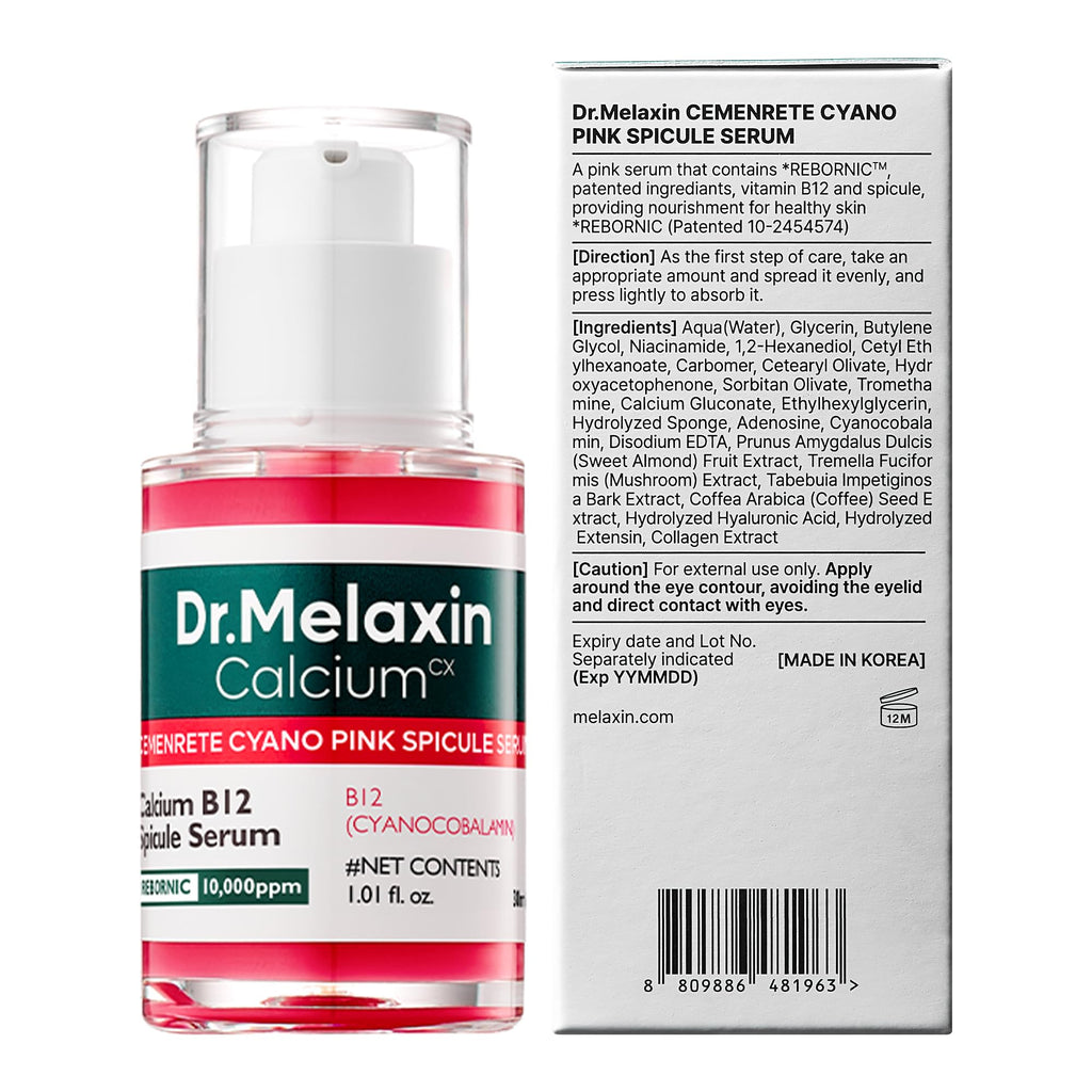 Dr.Melaxin Cyano Pink Spicule Niacinamide Serum – Vitamin B12 Pore Minimizer, Liquid Microneedle Facial Treatment - FENGGESTORE20