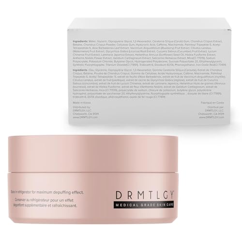 DRMTLGY Brightening Eye Masks – Biodegradable Hydrogel Under Eye Patches with Caffeine, Peptides, Hyaluronic Acid & Niacinamide - FENGGESTORE20