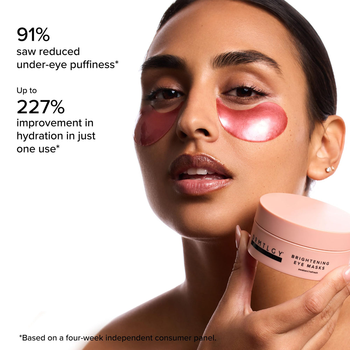 DRMTLGY Brightening Eye Masks – Biodegradable Hydrogel Under Eye Patches with Caffeine, Peptides, Hyaluronic Acid & Niacinamide - FENGGESTORE20