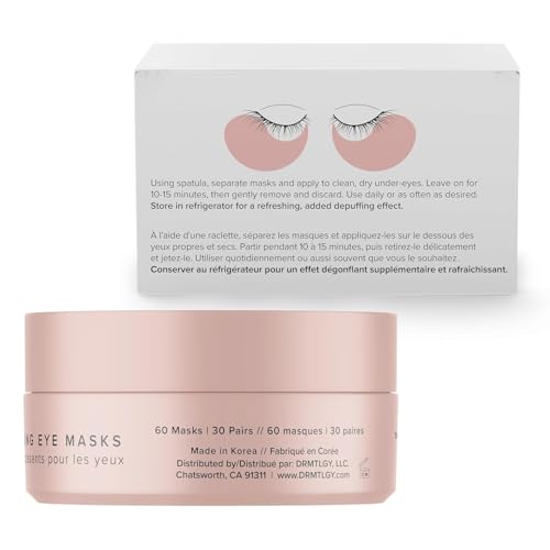 DRMTLGY Brightening Eye Masks – Biodegradable Hydrogel Under Eye Patches with Caffeine, Peptides, Hyaluronic Acid & Niacinamide - FENGGESTORE20