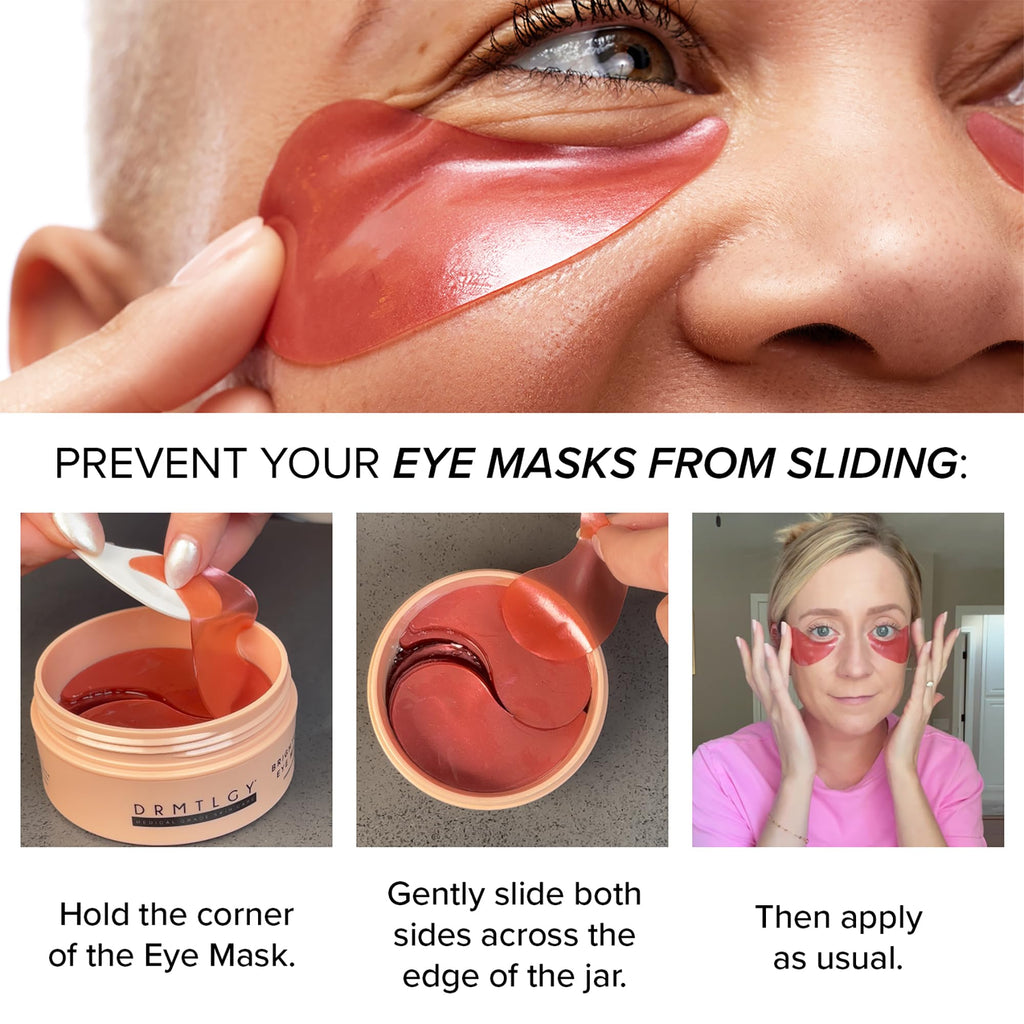 DRMTLGY Brightening Eye Masks – Biodegradable Hydrogel Under Eye Patches with Caffeine, Peptides, Hyaluronic Acid & Niacinamide - FENGGESTORE20