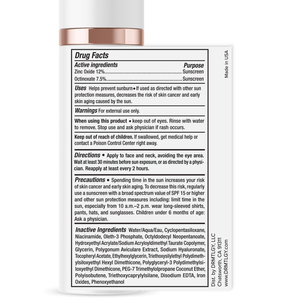DRMTLGY Universal Tinted Moisturizer SPF 46 – Hydrating Dewy Tinted Sunscreen for Face with Zinc Oxide - FENGGESTORE20