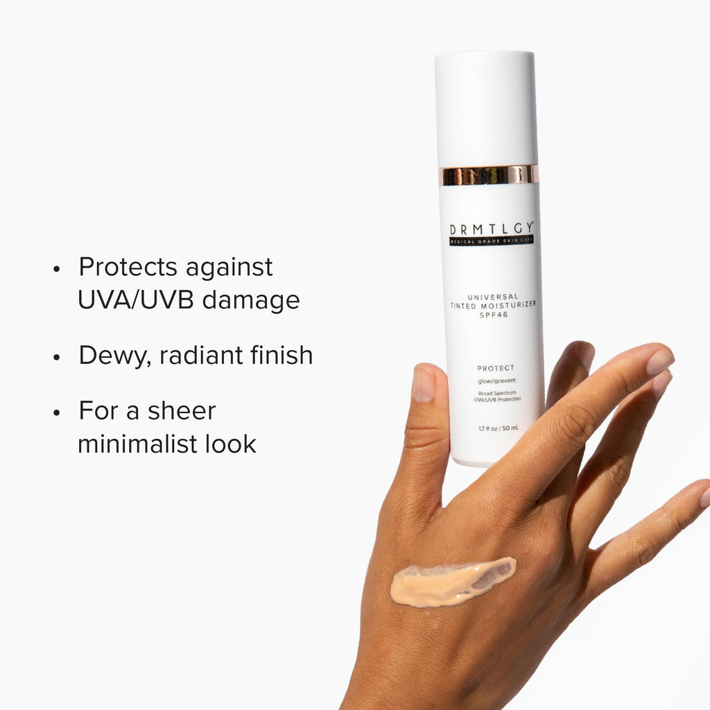 DRMTLGY Universal Tinted Moisturizer SPF 46 – Hydrating Dewy Tinted Sunscreen for Face with Zinc Oxide - FENGGESTORE20
