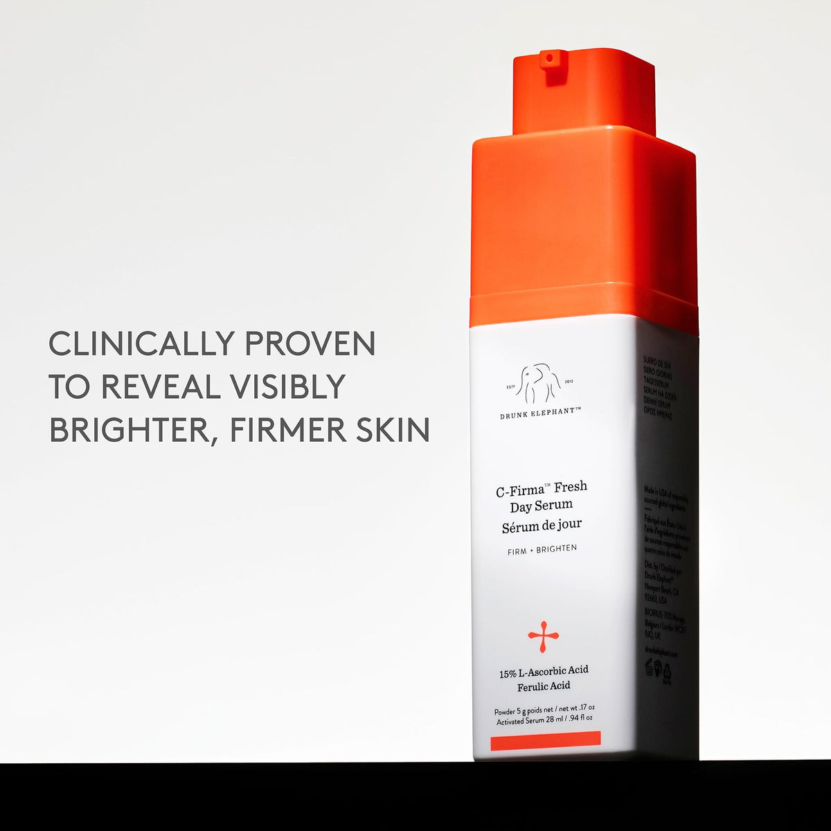 Drunk Elephant C-Firma Fresh Day Serum - 28 ml/.94 fl oz - 15% Illuminating Vitamin C - Clean Clinical Skincare - Cruelty-Free - Dermatologist-Tested - FENGGESTORE20