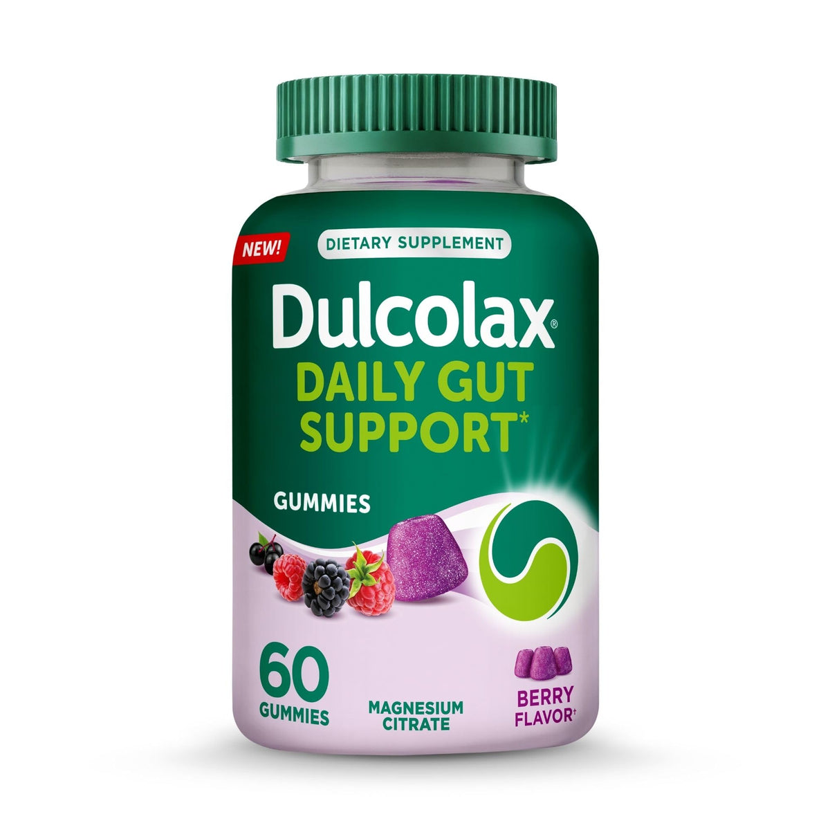 Dulcolax Daily Gut Support Gummies, Magnesium Formula, Stimulant-Free, Berry Flavor, 60 Count - FENGGESTORE20