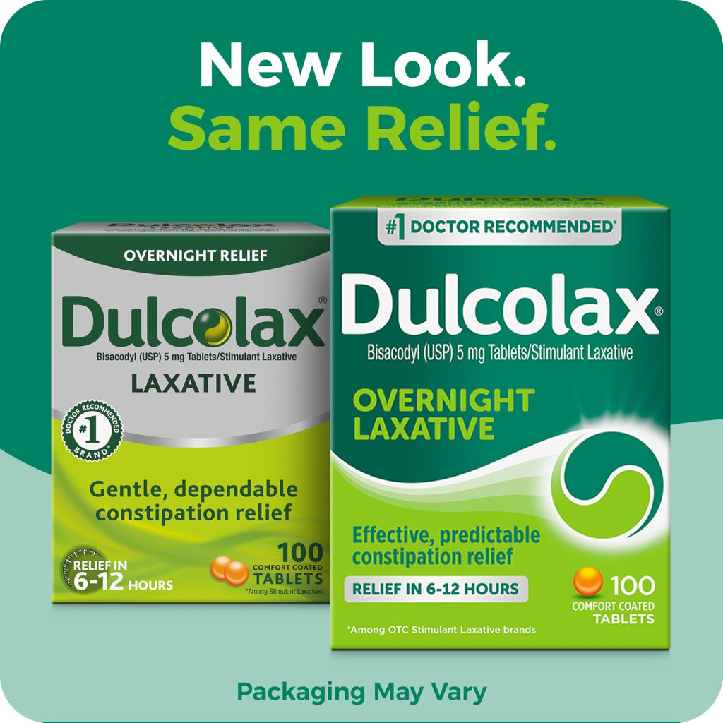 Dulcolax Stimulant Laxative Tablets, Predictable & Effective Constipation Relief, Relieves Straining & Bloating, Bisacodyl 5 mg, 100 Count - FENGGESTORE20