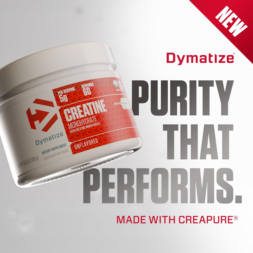 Dymatize 100% Creatine Monohydrate with CREAPURE, 5g Per Serving, 60 Servings (300g), Creatine for Women and Men, Gluten Free - FENGGESTORE20