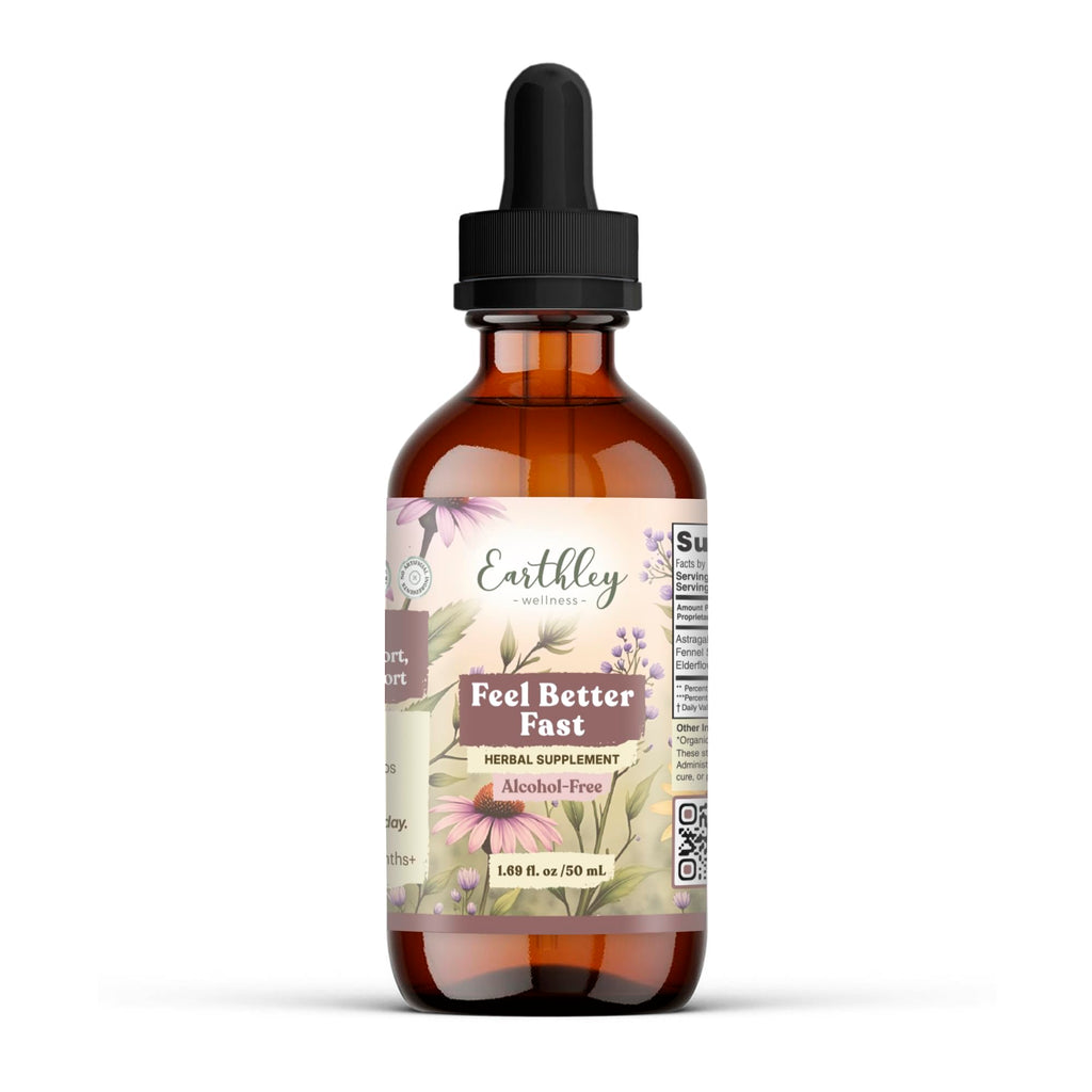 Earthley Wellness Feel Better Fast, All-Natural Relief for Minor Ailments, Organic Herbal Formula, Supports Immune & Digestive Health, Echinacea Root and More - FENGGESTORE20