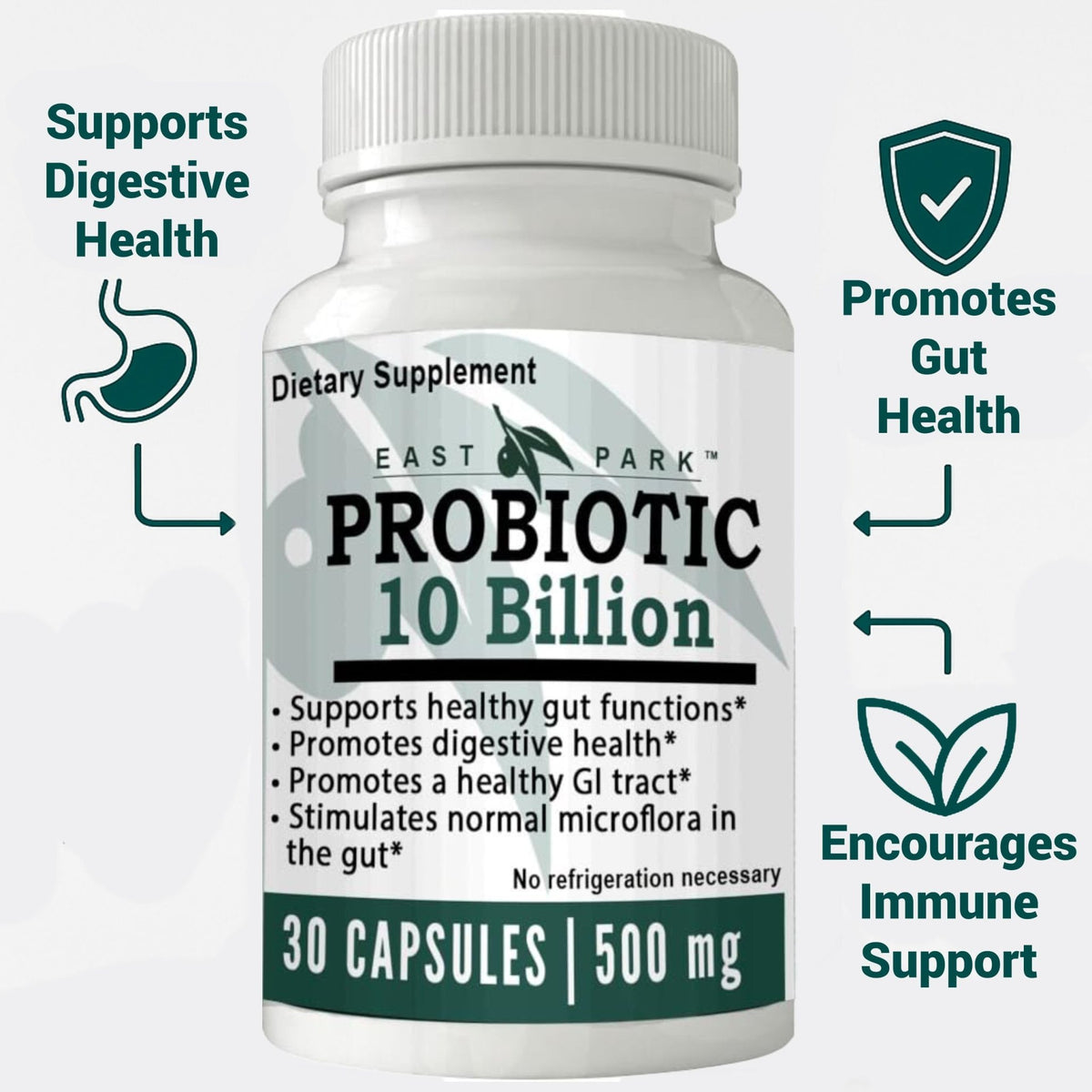 East Park Research d-Lenolate Probiotic Supplement | Probiotic 10 Billion CFUs Supports Gut & Digestive Health | Dietary Supplement Probiotics - FENGGESTORE20