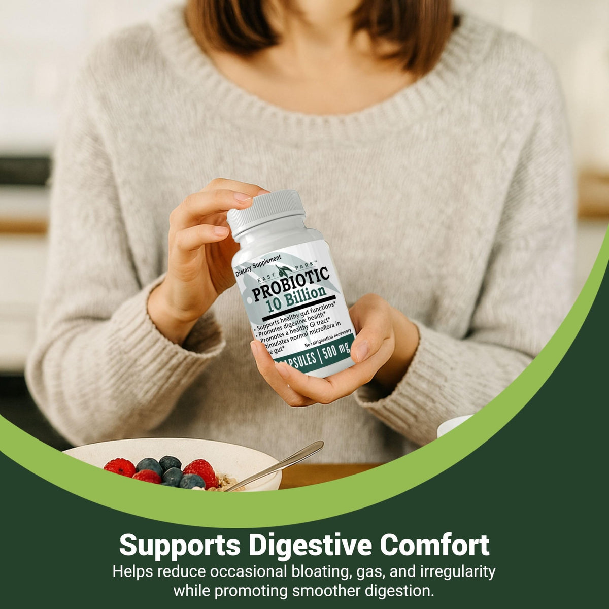 East Park Research d-Lenolate Probiotic Supplement | Probiotic 10 Billion CFUs Supports Gut & Digestive Health | Dietary Supplement Probiotics - FENGGESTORE20
