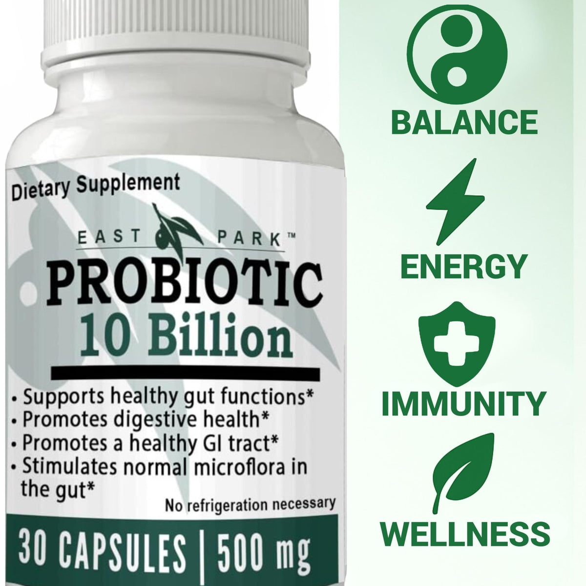 East Park Research d-Lenolate Probiotic Supplement | Probiotic 10 Billion CFUs Supports Gut & Digestive Health | Dietary Supplement Probiotics - FENGGESTORE20
