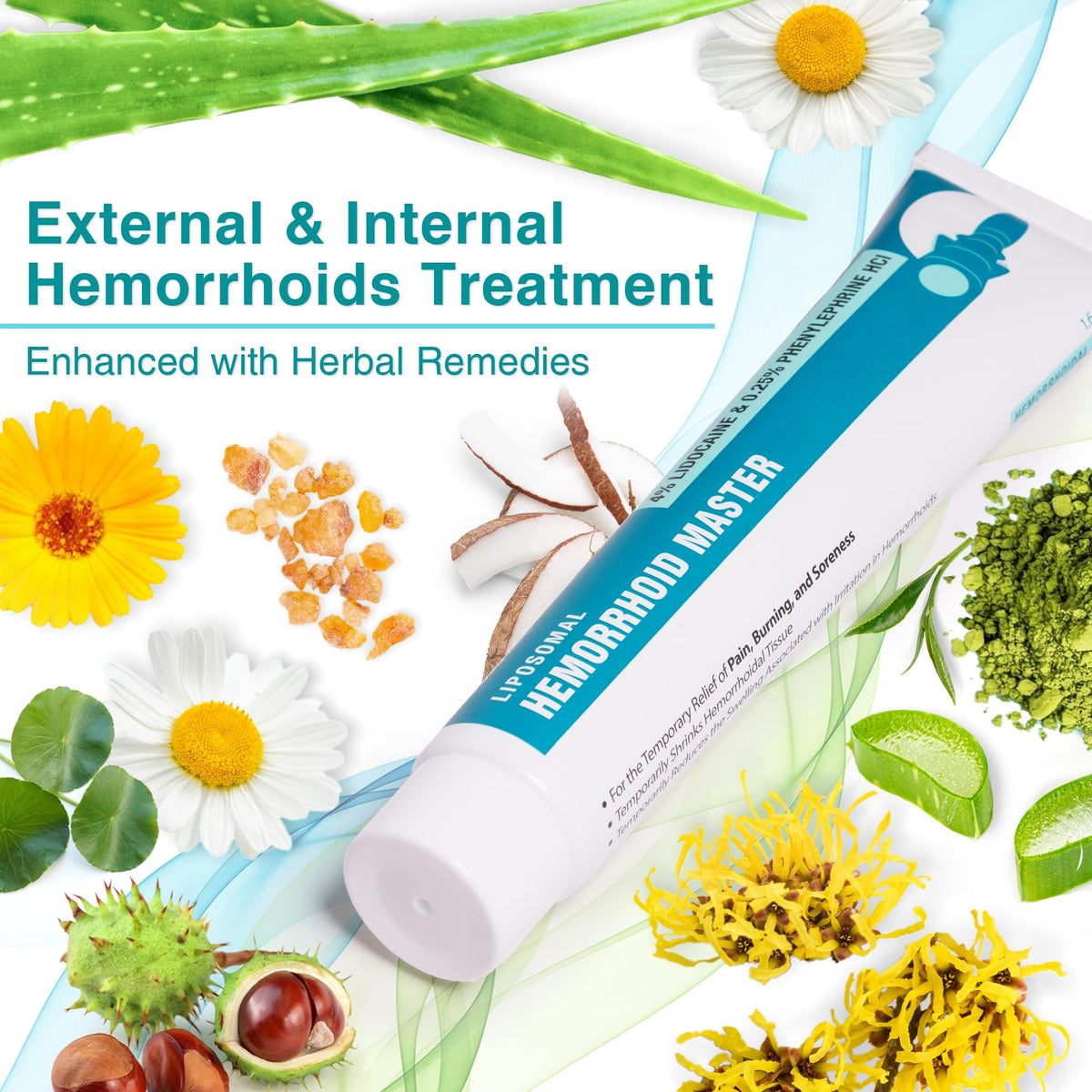 Ebanel 4% Lidocaine Hemorrhoid Treatment Ointment with Phenylephrine, Witch Hazel, Vitamin B6, Zinc Oxide, Frankincense, External and Internal Hemorrhoids Treatment Burn Itch Pain Relief Anal Cream - FENGGESTORE20