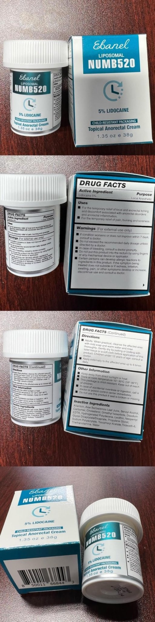 Ebanel 5% Lidocaine Numbing Cream, 2-Pack Pain Relief Burn Itch Numb Cream, Maximum Strength Topical Anesthetic with Allantoin, Vitamin E for Local and Anorectal Uses, Hemorrhoid Treatment - FENGGESTORE20