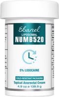 Ebanel 5% Lidocaine Numbing Cream, Pain Relief Burn Itch Cream, Maximum Strength Topical Anesthetic with Allantoin, Vitamin E for Local and Anorectal Uses, Hemorrhoid Treatment, 4.9 Oz - FENGGESTORE20