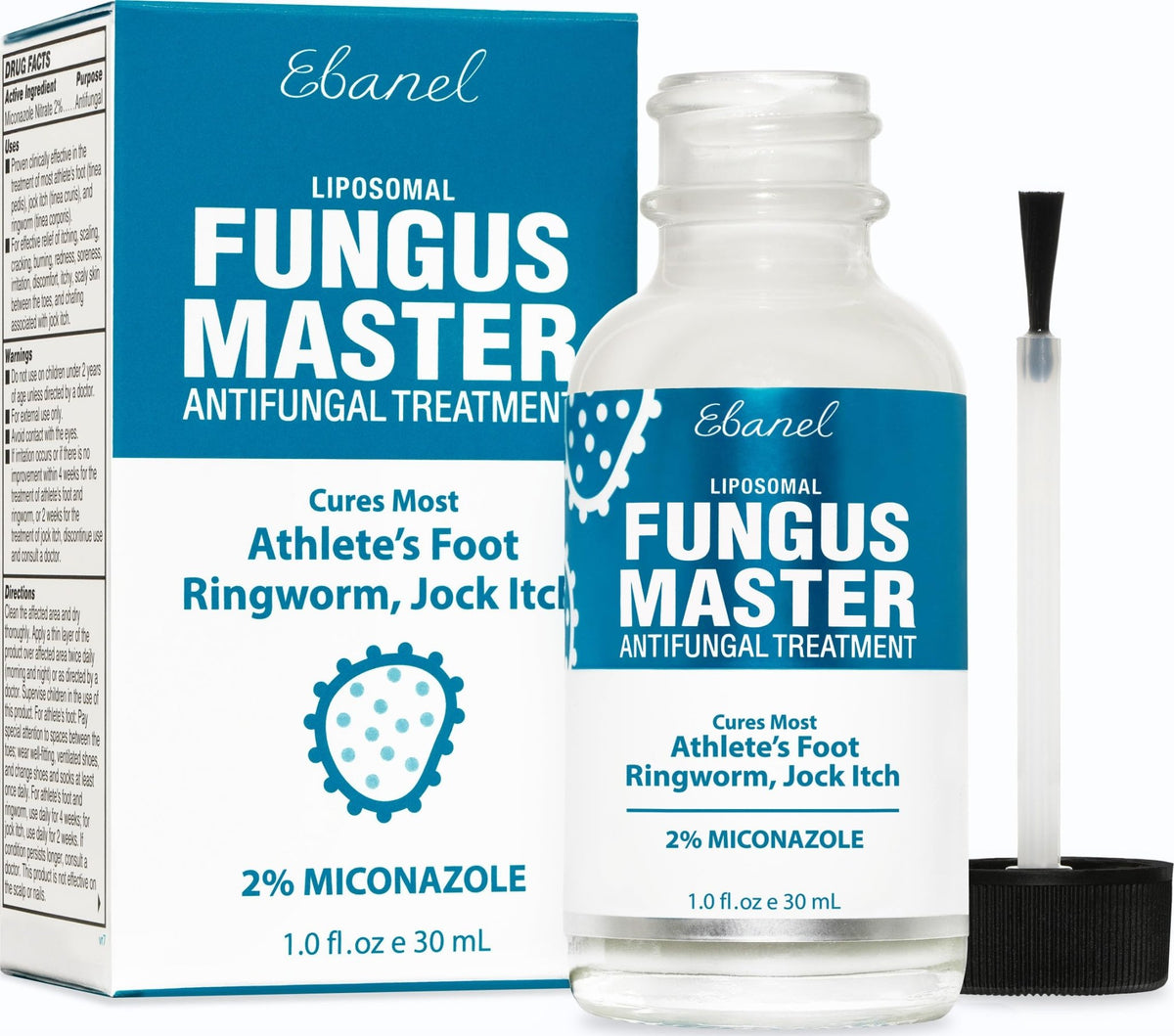 Ebanel Antifungal Cream Miconazole Athletes Foot Treatment, Cures Fungal Infection Leading to Nail Fungus, Jock Itch Cream with Undecylenic Acid, Tea Tree & Manuka Oil, Fast Itch Relief for Ringworm - FENGGESTORE20