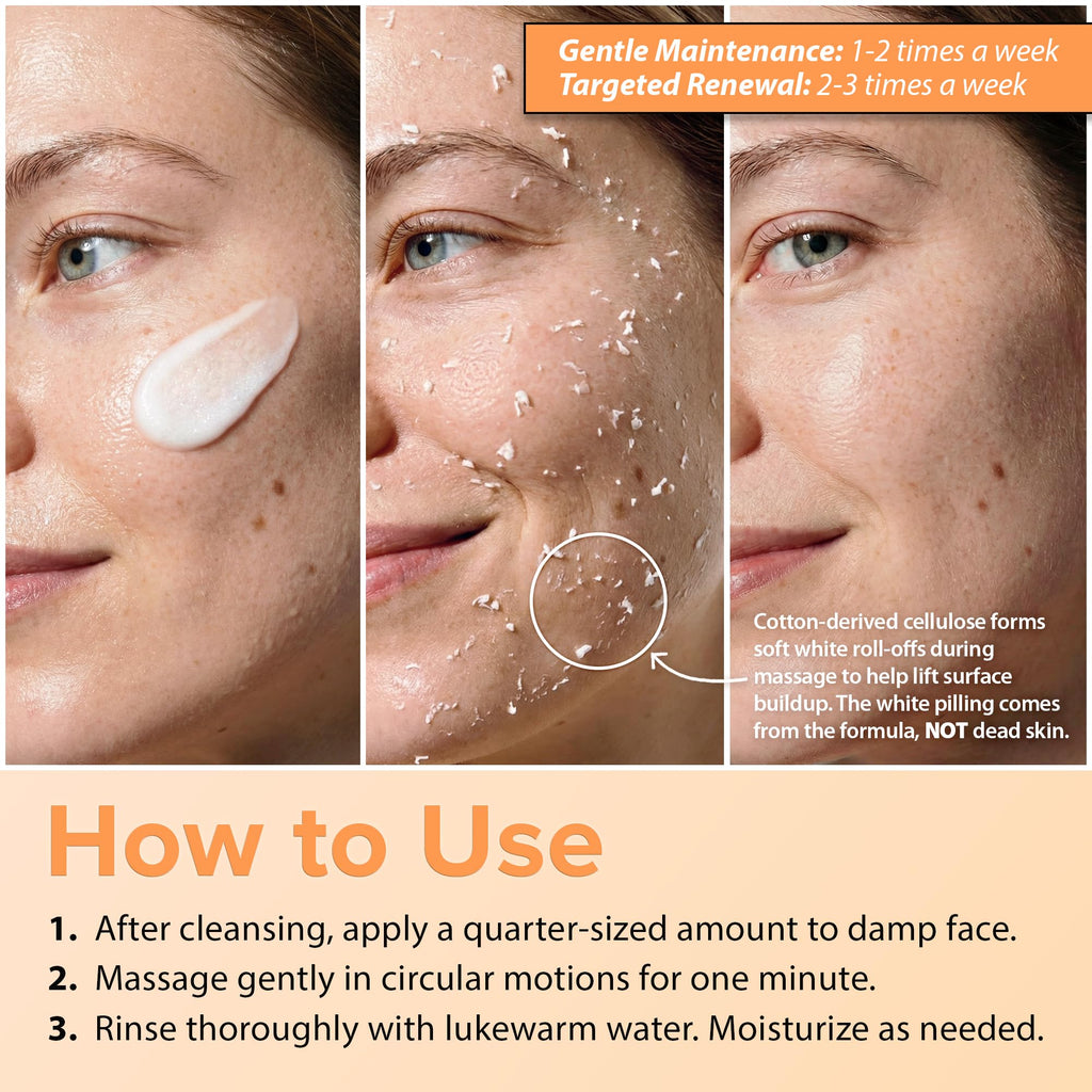 Ebanel Brightening Peeling Gel with Cotton Cellulose, Rice, Papaya, Centella, Hyaluronic Acid for Face and Body, Gentle Exfoliating Face Scrub Gel Peel Wash, Deep Pore Cleanser Minimizer Exfoliator - FENGGESTORE20