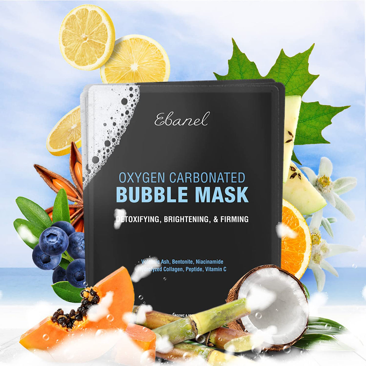 Ebanel Bundle of 10 Pack Bubble Clay Masks, and 2.5% Retinol Moisturizer - FENGGESTORE20