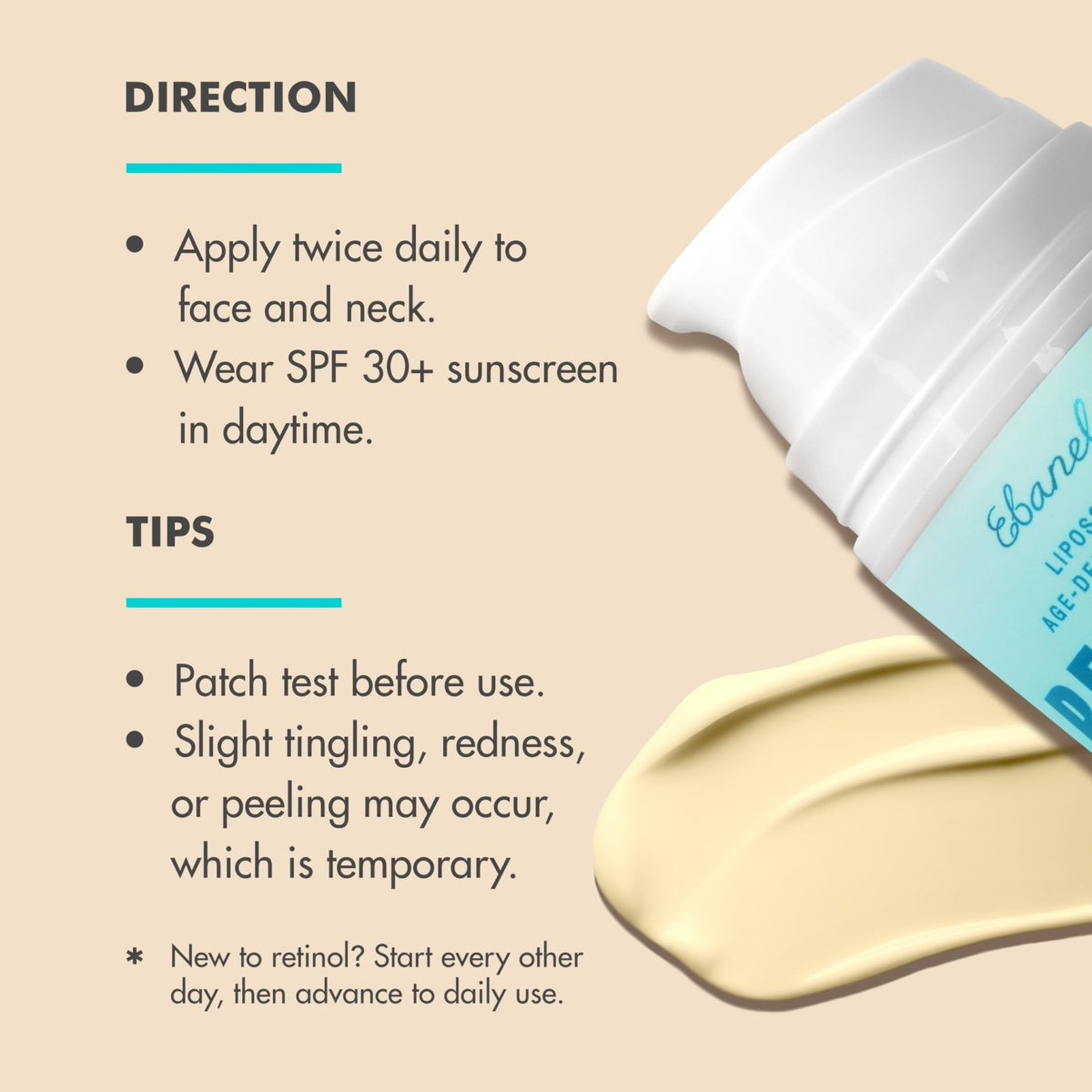 Ebanel Bundle of 2.5% Retinol Moisturizer and Serum - FENGGESTORE20