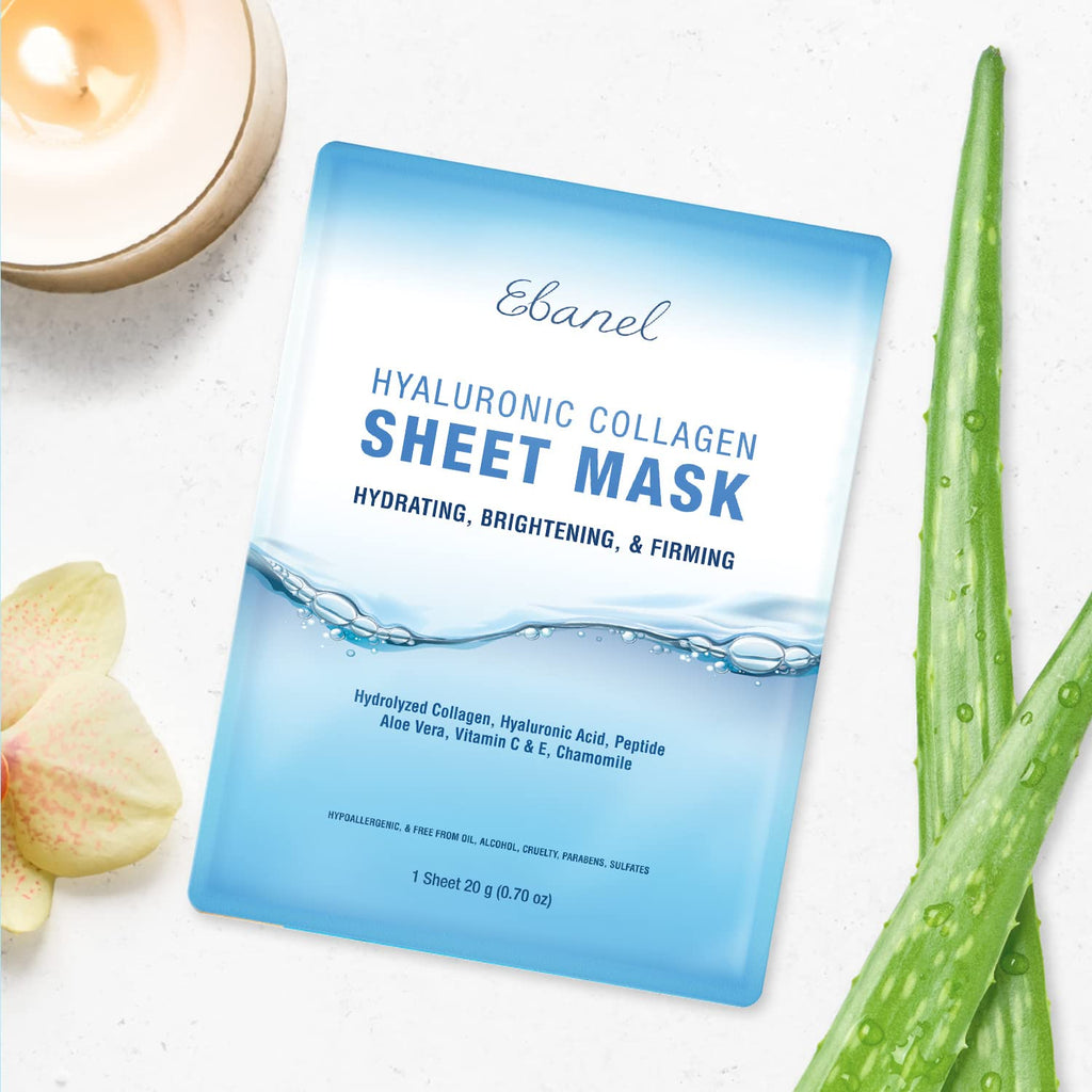 Ebanel Bundle of 30% AHA 2% BHA Chemical Peel and 10 Pack Collagen Face Mask - FENGGESTORE20