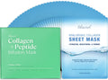 Ebanel Bundle of 40-Pack Collagen Face Mask and 8-Pack Collagen Peptide Infusion Mask - FENGGESTORE20