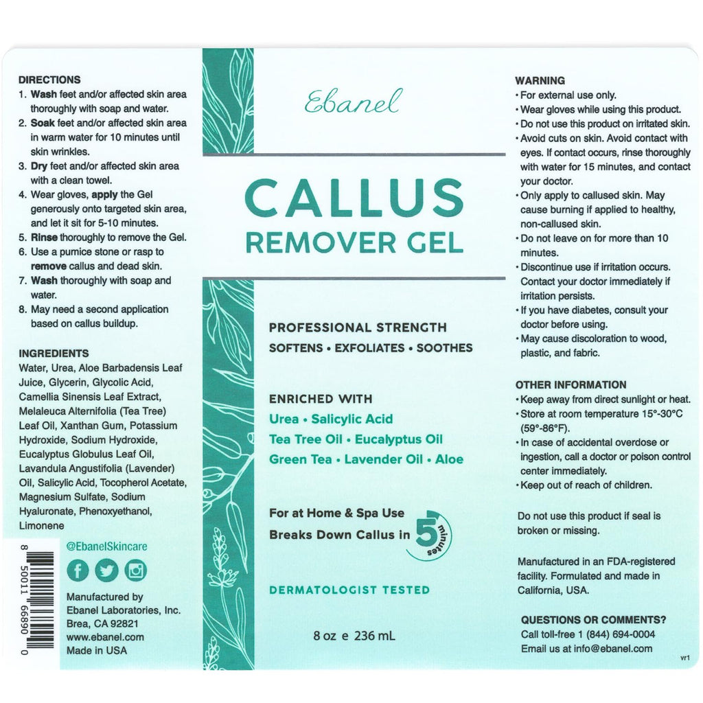 Ebanel Bundle of 40% Urea Cream 2-Pack and Callus Remover Gel - FENGGESTORE20