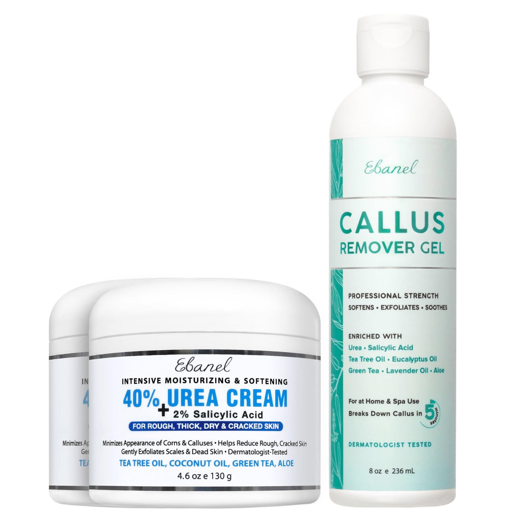 Ebanel Bundle of 40% Urea Cream 2-Pack and Callus Remover Gel - FENGGESTORE20