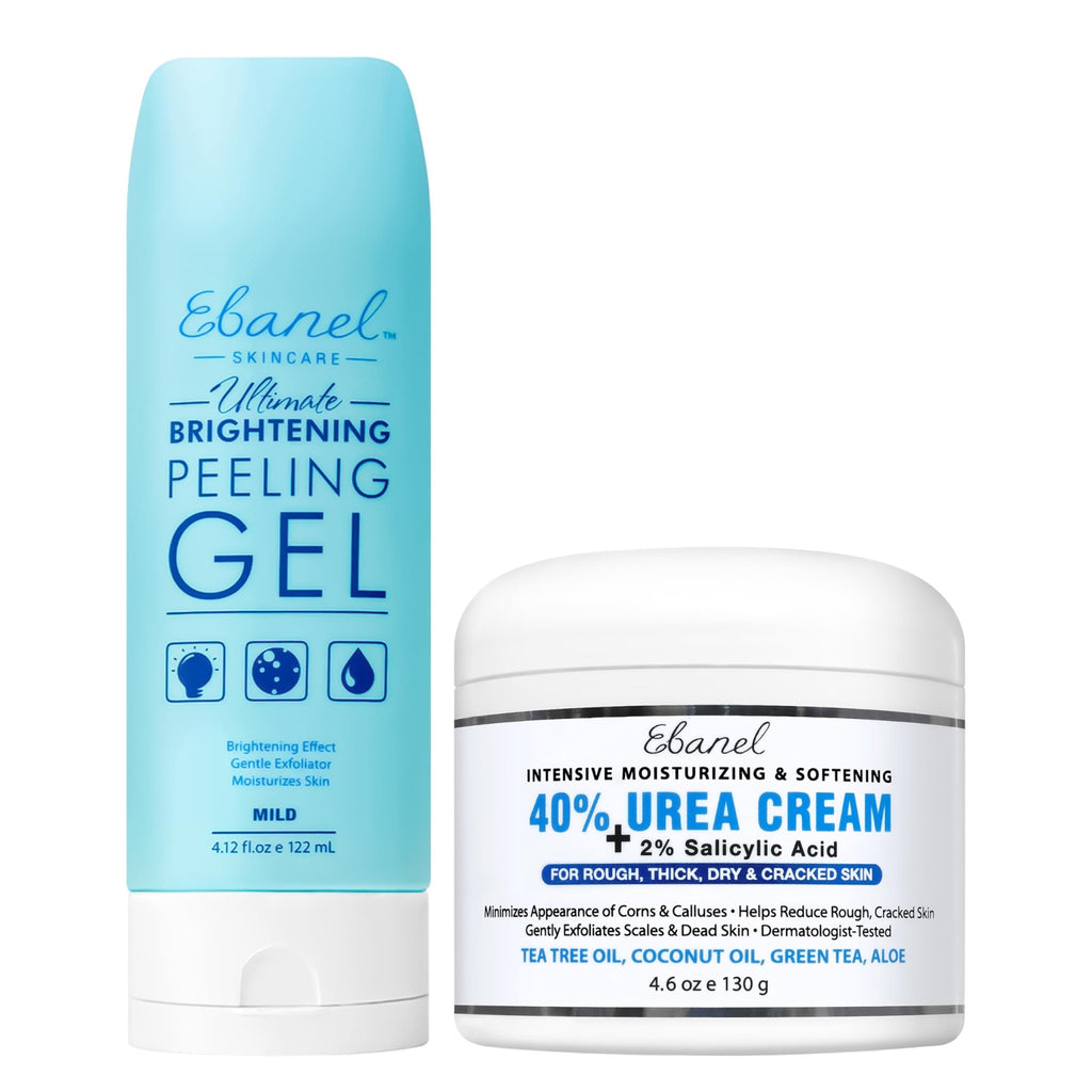 Ebanel Bundle of 40% Urea Cream 4.6 Oz, and Exfoliating Face Scrub Peeling Gel 4.12 Oz - FENGGESTORE20